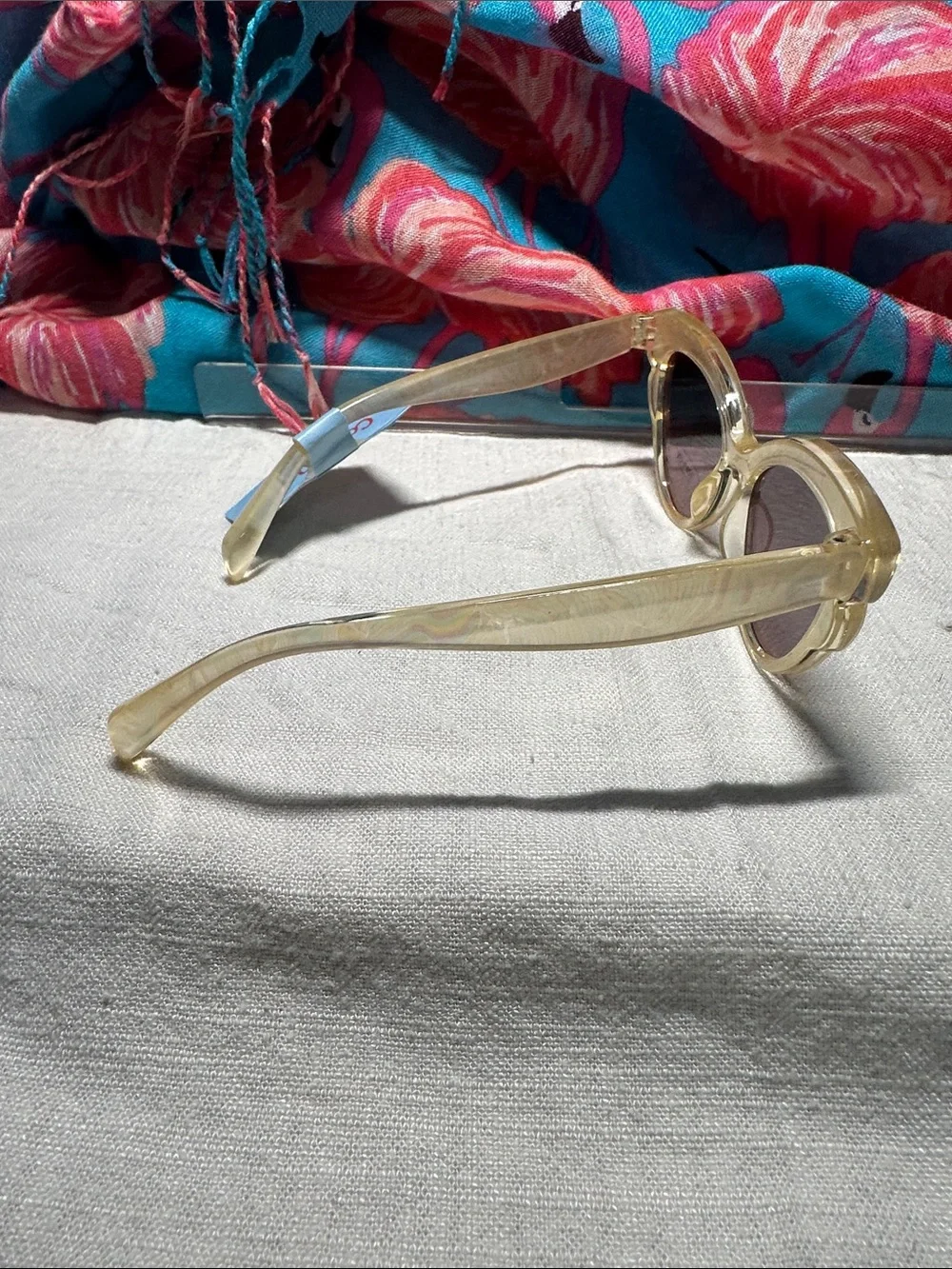 Vintage-Inspired Cat Eye Sunglasses in Beige  Iridescent - Cat & Jack NWT